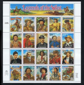 EXCEPTIONAL GENUINE SCOTT #2870 VF-XF MINT PRINTINE OG NH RECALLED LEGENDS SHEET