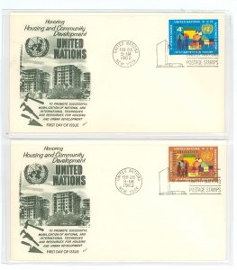 United Nations--New York 100-101 2 unaddressed envelopes with cachets