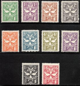 MALTA 1968 Postage Dues; Scott J22-31, SG D32-41; MNH