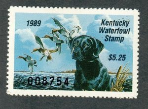 KY5 Kentucky #5 MNH State Waterfowl Duck Stamp - 1989 Black Lab
