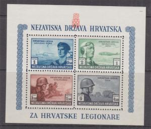 CROATIA, 1943 Croat Legion Relief Fund Souvenir Sheet, perf., lhm.
