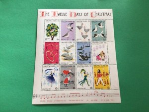 Christmas Island 12 days Christmas mint never hinged stamps sheet A10657