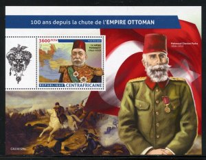 CENTRAL AFRICA 2023 100th ANN OF THE FALL OF THE OTTOMAN EMPIRE S/SHEET MINT NH