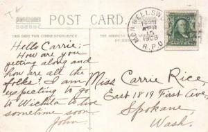 United States U.S. R.P.O.'s Mon. & Ellsworth 1908 807-J-1  PC.