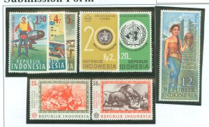 Indonesia #721-723/726/730-731 Mint (NH) Single (Complete Set)