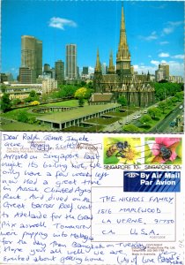 Singapore, Picture Postcards, Insects, Flowers