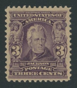 USA 302 - 3 cent Jackson VF/XF Mint hinged