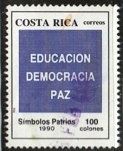 Costa Rica #427 Education, Democracy, Peace, used. PM