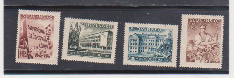 SLOVAKIA SCOTT # B17-20  MH Cultural Institutions slight creas on b21 