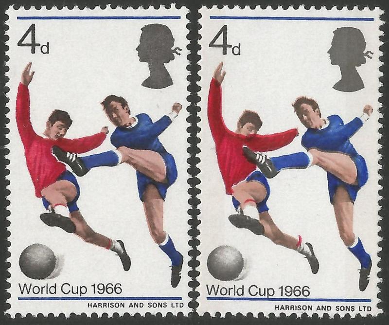 GB Stamp Error - 1966 World Cup Red Colour Shift unmounted mint MNH