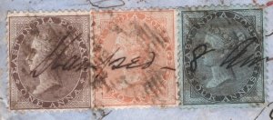 INDIA MUTINY MILITARY CAMP Letter 1858 Cover 4-COLOUR MIXED FRANKING Rare 311m