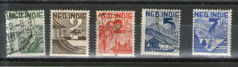 Netherlands Indies 263-267 used (264 is MH w thin)