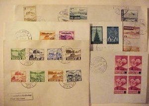 ICELAND 5 DIFF. FDC 1947-1957  CACHET  ADDRESSED