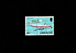 Gibraltar Vicars Viscount 1982 - Scott #419 - used - Airplane