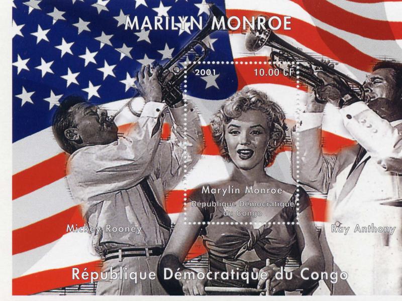 Congo Kinshasa 2001 Marilyn Monroe/Music S/S perf.MNH VF 