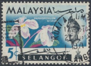 Selangor   Malaya  SC#  123  Used  Flowers  see details & scans