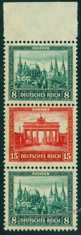 Germany 1930 Nothilfe Michel S77 MNH Brandenburger Tor Semipostal Se-Tenan 75903