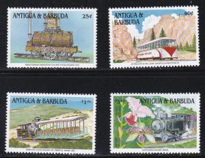 Antigua & Barbuda # 1391 / 1398, Locomotives, Short Set, NH, 1/3 Cat.