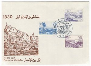 Algeria 1984 FDC Stamps Scott 745-747 Historical Views 1830 Desert Oasis