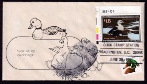 1991 Federal Duck Stamp Sc RW58 $15 FDC with JB cachet (N7