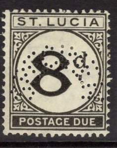 ST.LUCIA SGD6s 1947 8d BLACK POSTAGE DUE MTD MINT