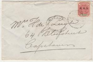 TRANSVAAL 1901 ERI 1D ARMS ON CENSOR COVER TO CAPE TOWN