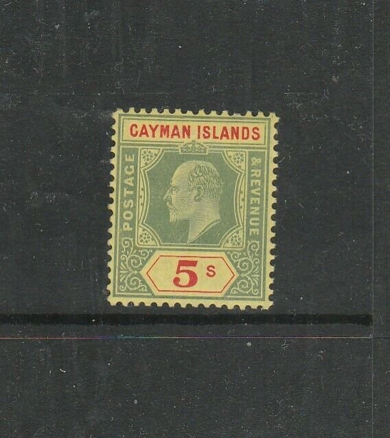 Cayman Islands 1907/9 EDV11 5/- Green & Red, Fresh LMM SG 32