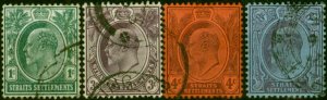 Straits Settlements 1903-04 Set of 4 SG123-126 Fine Used