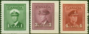 Canada 1943 Booklet Stamps Set of 3 SG394-396 Fine VLMM