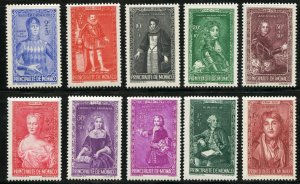 Monaco Scott B61-B70 Unused HOG - 1947 Semi-Postals Short Set - SCV $3.50