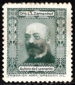 Early (About 1910) Poster Stamp Universal Esperanto Association L.L. Zamenhof