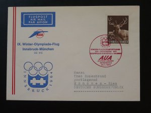 special flight cover Innsbruck Munchen for olympic games Austrian Airlines 1964
