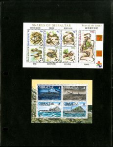 Gibraltar Stamp Collection ALL Mint NH Sets Souvenir Sheets