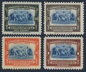 Ecuador C87-C90, MNH. Michel 451-454. Pan American Union-50, 1940. Map, Plane.