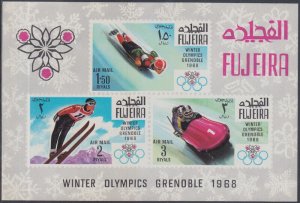 FUJEIRA MICHEL CAT # MBLK09 MNH S/S IMPERF 1968 GRENOBLE WINTER OLYMPICS