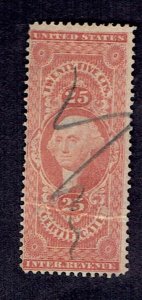 US SCOTT#R44 1862 25c CERTIFICATE - USED