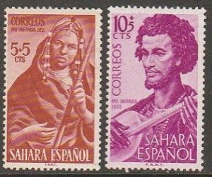 SPANISH SAHARA B25-B26, MUSICIANS. SHORT SET UNUSED, H OG. VF. (866)