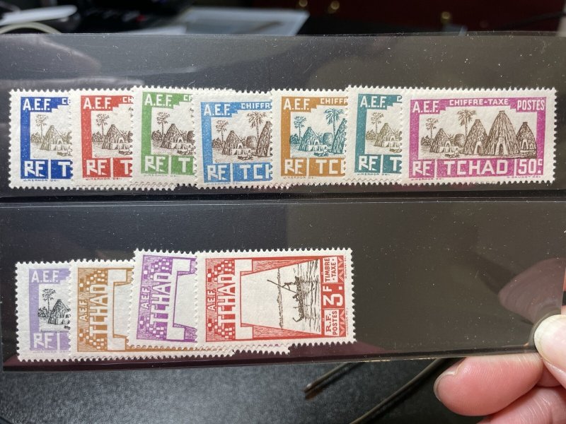 Chad J11-22 mint postage due complete set KSPhilatelics