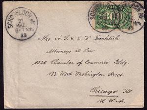  Germany # 201  on cover 27-MR-23  to USA