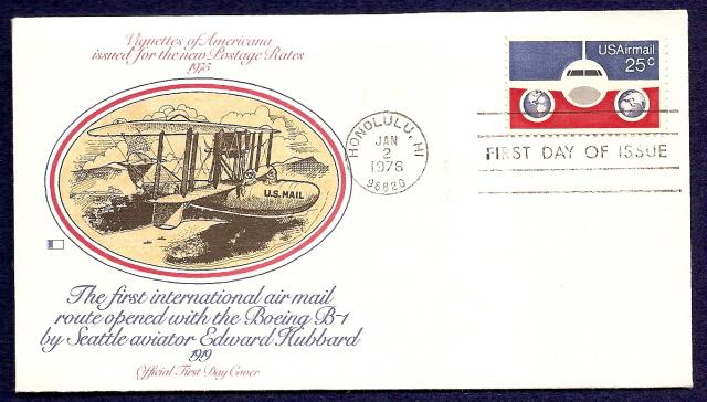 Fleetwood First Day Cover 25c U.S. Airmail of 1976