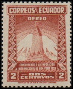 Ecuador C80 - Mint-H -2c Empire State Bldg. / Volcanic Peak (1939) (cv $0.65)(2)