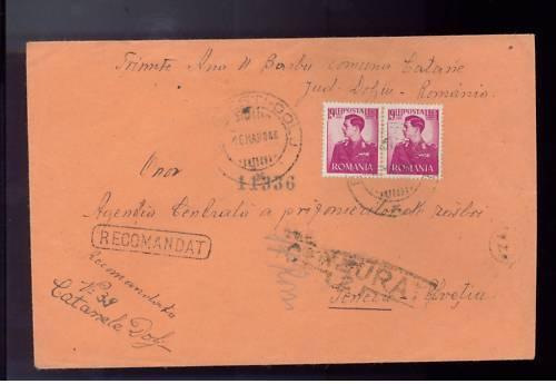 1943 Dolj Romania Jewish Labor Camp Cover to Red Cross