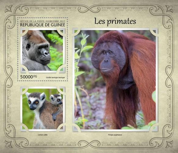 GUINEA 2017 SHEET PRIMATES MONKEYS WILDLIFE gu17114b