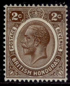 BRITISH HONDURAS GV SG127, 2c brown, M MINT. 