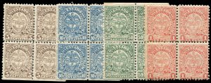 Colombia, Colombian States - Tolima #36-39, 1886 5c-1p. set of four in blocks...