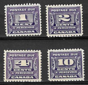 Canada #J11 to J14 Mint VF-XF LH C$115.00