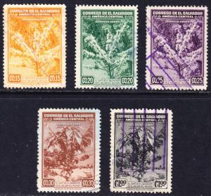 El Salvador Scott C73-C77  complete set  F to VF used.