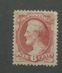 United States Postage Stamp #159 MINT Lightly Hinged F/VF 6¢ Lincoln 