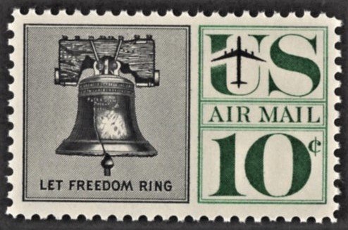 US C57 MNH VF 10 Cent Liberty Bell Black and Green