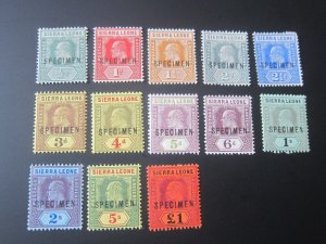 Sierra Leone 1907 SG 99-111 SPECIMEN set MH